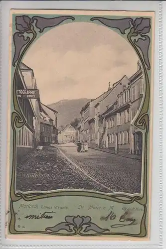 F 68160 SAINTE - MARIE - AUX - MINES  / MARKIRCH, Lange Strasse 1902, Jugendstilornamente -sehr dekorativ