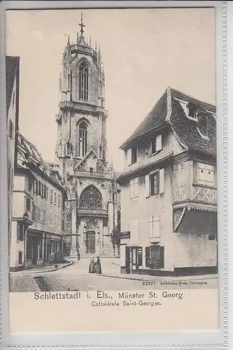 F 67600 SCHLETTSTADT - SELESTAT, Münster St.Georg, Cathedrale Saint-Georges, frühe Karte-ungeteilte Rückseite