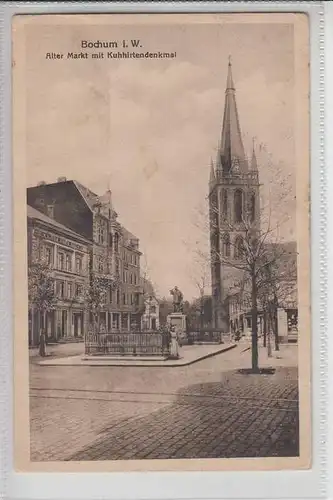 4630 BOCHUM, Alter Markt mit Kuhhirtendenkmal, 1923, Druckstelle
