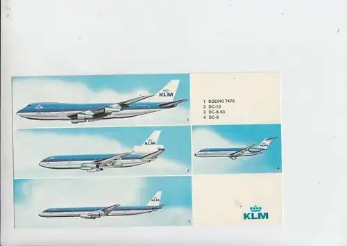 FLUGZEUGE - GROSS - AK 23 x 13 cm, KLM BOEING 747B, DC 10, DC 8-63, DC 9