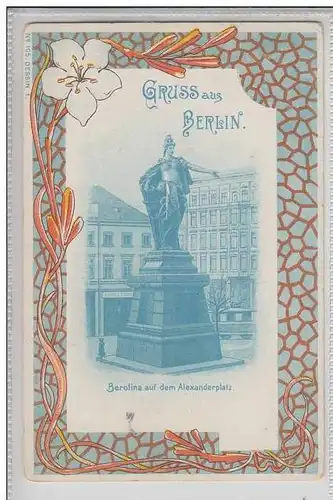 1000 BERLIN, Berolina auf dem Alexanderplatz, Lithographie sehr dekorativ