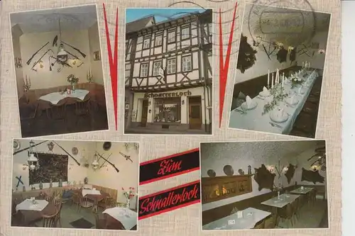 8760 MILTENBERG, Mehrbildkartte Restaurant-Cafe Zum Schnatterloch 60er-Jahre