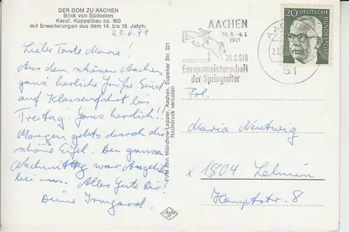 SPORT - REITSPORT - Aachen Europameisterschaft der Springreiter - Sonderstempel 1971