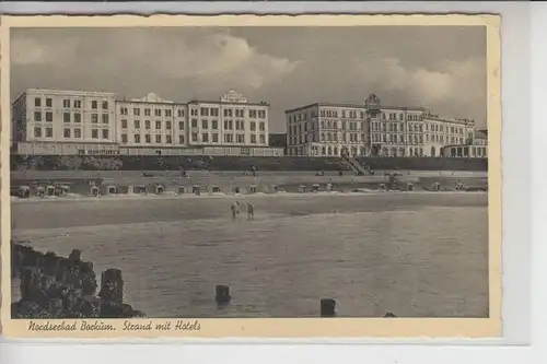 2972 BORKUM, Strand mit Hotels 1951