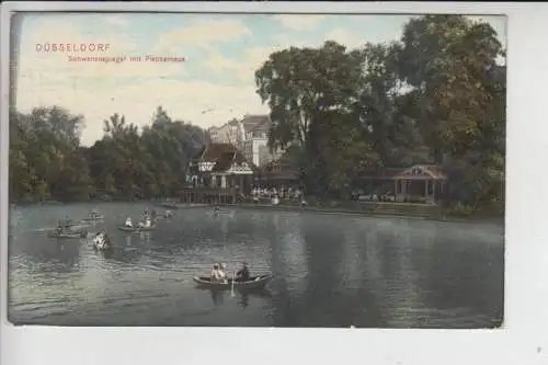 4000 DÜSSELDORF  - UNTERBILK, Schwanenspiegel mit Fischerhaus 1910