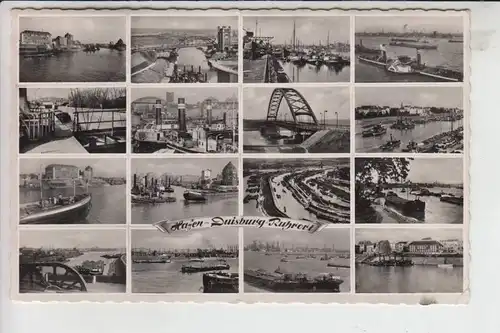 4100 DUISBURG - RUHRORT, Mehrbildkarte Hafen 1955