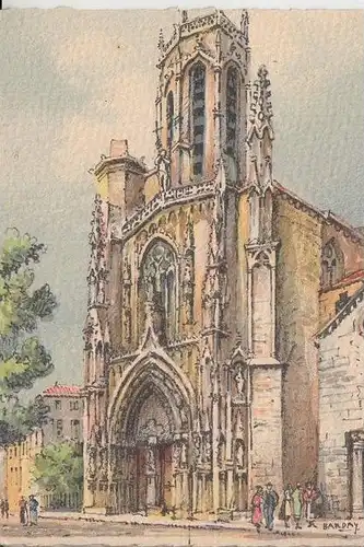 F 13100 AIX-EN-PROVENCE, La Cathedrale Saint-Sauveur, Künstler-Karte