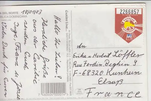 REPUBLICA DOMINICANA, 2003, Inposdom Express - Frankatur