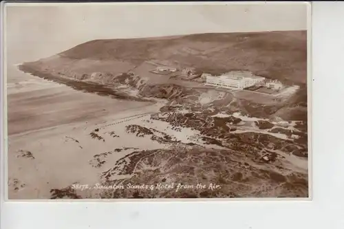 UK - ENGLAND - DEVON - SAUNTON SANDS & Hotel from the Air 1955, stamp missing