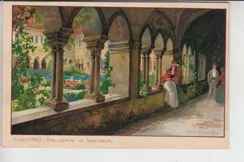KÜNSTLER - ARTIST - DIEMER ZENO, KONSTANZ Kreuzgang im Inselhotel - ungeteilte Rückseite