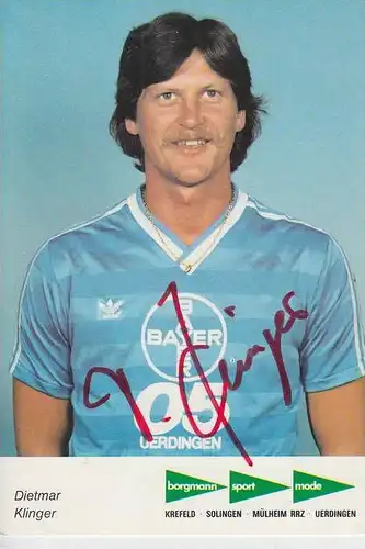 SPORT - FUSSBALL - BAYER UERDINGEN - DIETMAR KLINGER - AUTOGRAMM