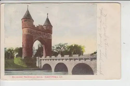 USA - CONNETICUT - HARTFORD, Soldiers Memorial Arch 1906, undivided back