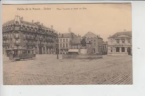 F 08200 SEDAN, Place Turenne & Hotel de Ville, Tram -Strassenbahn
