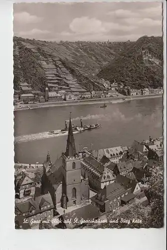 5401 SANKT GOAR & Blick auf Sankt Goarshausen & Burg Katz, 1962, apptierter Stempel