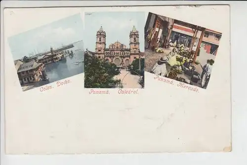 PANAMA - Colon & Panama, early card - frühe Karte, undivided back - ungeteilte Rückseite