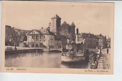 F 74000 ANNECY, Le Port - Hafen - Le Chateau - Binnenschiff "SAVOIE"