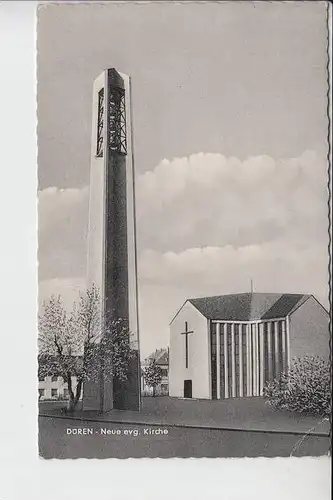 5160 DÜREN, Neue ev. Kirche, kl.Knick 1962