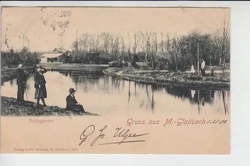 4050 MÖNCHENGLADBACH, Gruss aus M..., Volksgarten1901, Briefmarke fehlt