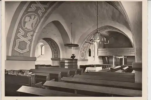 4934 HORN - BAD MEINBERG, Ev. Kirche zu Bad Meinberg, Innenansicht 1959