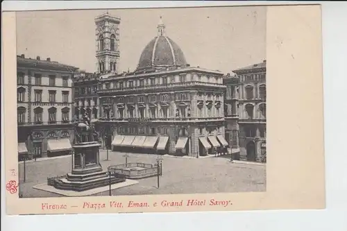 I 50100 FIRENZE, Piazza Vitt. Emanuele & Grand Hotel Savoy - Jahrhundertwende - undivided back