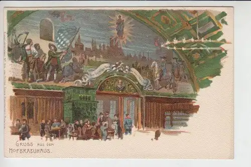 8000 MÜNCHEN, Hofbräuhaus - Lithographie