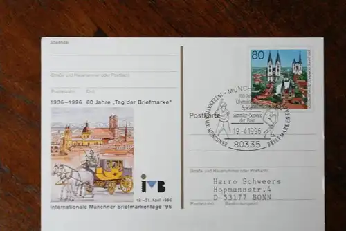SPORT - BASEBALL - postmark, 100 years Olympic Games, Internationale Münchner Briefmarkentage, Postal Stationery