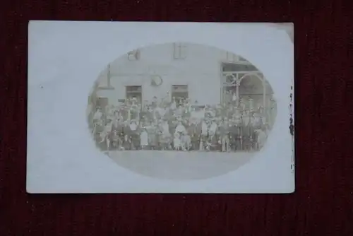 6601 SCHEIDT - Saarbrücken - Photo-AK, Bahnhof Scheidt mit Personengruppe