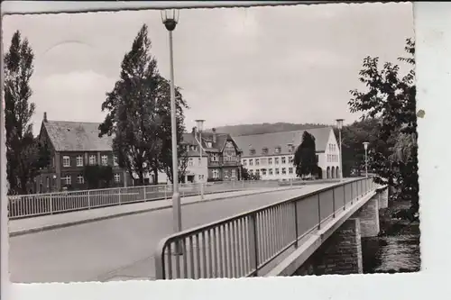 3538 MARSBERG - NIEDERMARSBERG, Blick auf die Diemelbrücke 1958