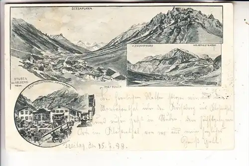 A 6754 STUBEN am Arlberg, Gasthof "Zur Alten Post", Künstler-Karte Franz Burger, 1898