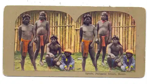 VÖLKERKUNDE / ETHNIC, Philippinen - IGOROTS, Stereo-Karte, color