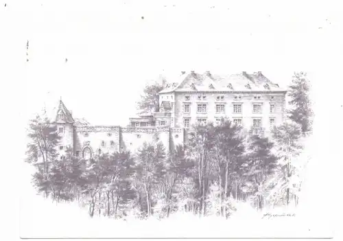 3538 MARSBERG - CANSTEIN, Schloß Canstein, Federzeichnung