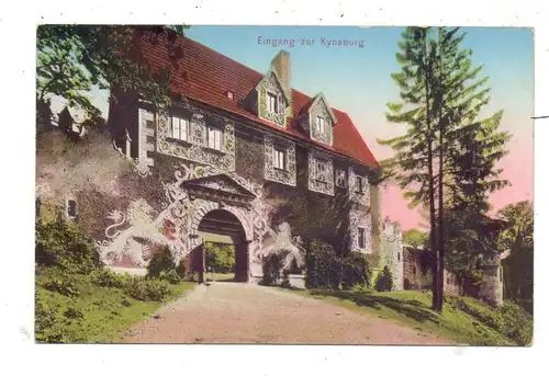 NIEDER-SCHLESIEN - KYNAU / ZAGORZE SLASKIE, Eingang der Kynsburg, 1919