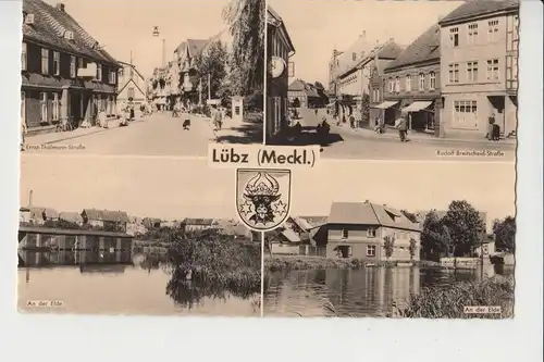 0-2860 LÜBZ, 4-Bild-karte, Landpoststempel  "Vietlübbe über Lübz", Briefmarke fehlt