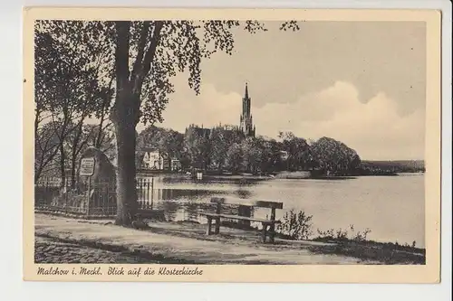 0-2063 MALCHOW, Blick auf die Klosterkirche, 1942