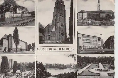 4650 GELSENKIRCHEN - BUER, St. Urbanus-Kirche, Postamt, Rathausplatz..., 1963