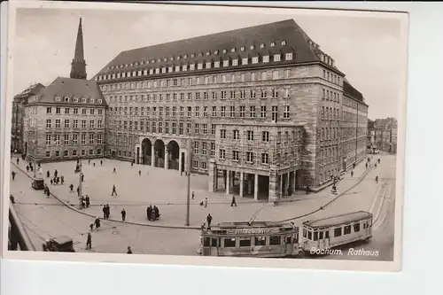 4630 BOCHUM, Rathaus - Strassenbahn - Tram 1938