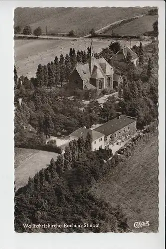 4630 BOCHUM - STIEPEL, Wallfahrtskirche, Luftaufnahme 1961