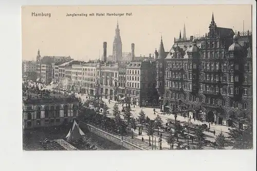 2000 HAMBURG, Jungfernstieg mit Hotel Hamburger Hof, 1912