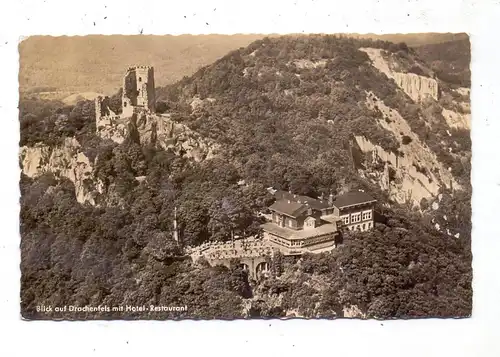 5330 KÖNIGSWINTER, Luftaufnahme Drachenfels und Hotel-Restaurant, 1957