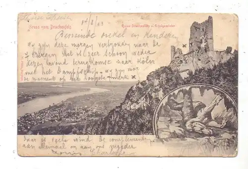 5330 KÖNIGSWINTER, Drachenfels und Drache / Dragon, 1903