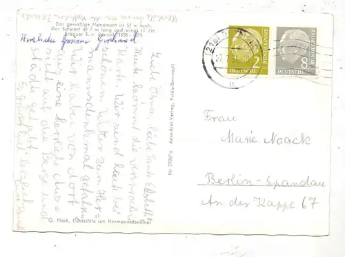 4930 DETMOLD, Hermansdenkmal, Luftaufnahme 1954