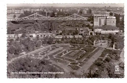 1000 BERLIN - GESUNDBRUNNEN, Bahnhof Gesundbrunnen und Millionenbrücke