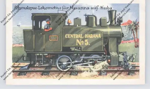 EISENBAHN - Schmalspur-Lokomotive für Havanna auf Kuba, Homann-Sammelbild