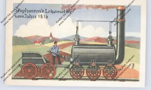EISENBAHN - Stephenson's Lokomotive von 1816, Homann-Sammelbild