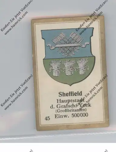ENGLAND - YORKSHIRE - SHEFFIELD, Stadtwappen, Abdullah Vignette / Cinderella