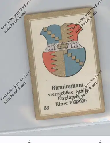 ENGLAND - WEST MIDLANDS - BIRMINGHAM, Stadtwappen, Abdullah Vignette / Cinderella