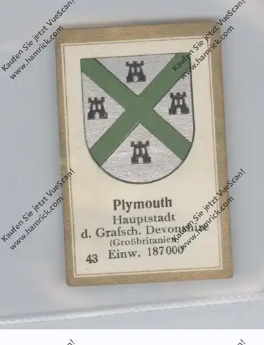 ENGLAND - DEVON - PLYMOUTH, Stadtwappen, Abdullah Vignette / Cinderella