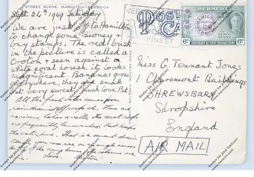 BERMUDA - HAMILTON, Street Scene, 1949, Einriss / WAF