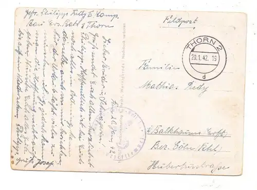 MILITÄR - WEHRMACHT, Humor, Thorn 1941, Feldpost Bau Ers. Batl. 1