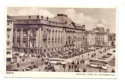 1000 BERLIN, Staatsbiblithek, NS-Fahnenschmuck, 1940, Omnibusse und Oldtimer